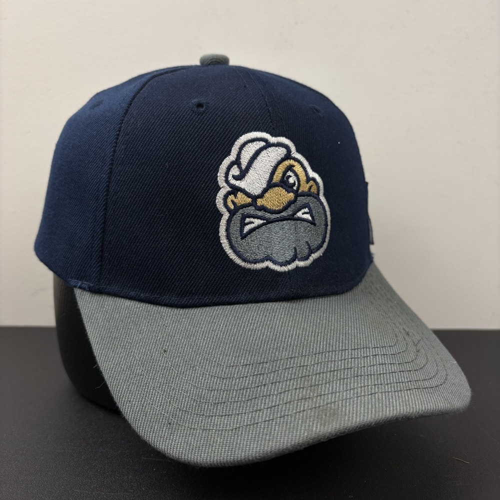 Wingstop Logo Strapback Hat Navy Blue Grey Employee Promo Mascot Adjustable Cap